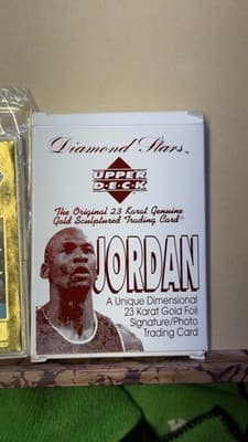 Michael Jordan Diamond Stars 23KT Gold Sculptured Trading Card – Upper Deck - Thumbnail 3