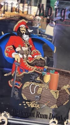 Captain Morgan Original Spiced Rum Bar Mirror Framed Vintage Wall Decor - Thumbnail 6
