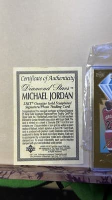 Michael Jordan Diamond Stars 23KT Gold Sculptured Trading Card – Upper Deck - Thumbnail 5