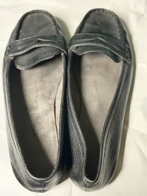 Women’s Black Leather Loafers Slip On Comfort Shoes US 9.5 EU 41.5 - Thumbnail 3