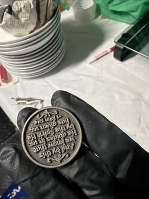 Christian Pewter Token Holy Spirit Dove 1 John 3:24 Religious Coin Medal - Thumbnail 3