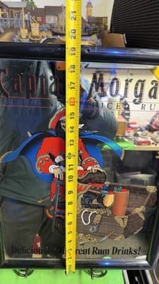 Captain Morgan Original Spiced Rum Bar Mirror Framed Vintage Wall Decor - Thumbnail 17
