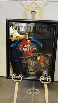 Captain Morgan Original Spiced Rum Bar Mirror Framed Vintage Wall Decor - Thumbnail 5