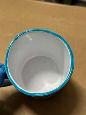 Hand Painted Christmas Mug Santa Sleigh Reindeer Ceramic Cup - Thumbnail 2