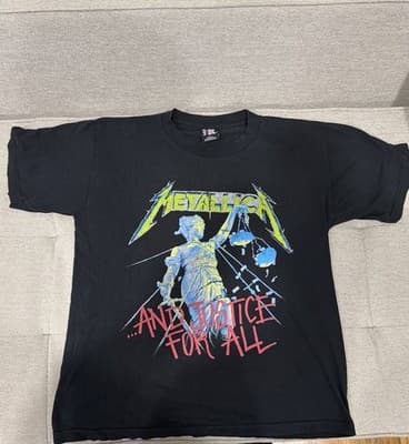 Vintage Metallica And Justice For All 1994 T Shirt Giant Tag L Front Back