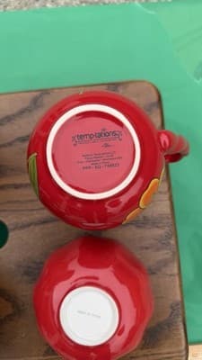 Temp-tations Poppy Passion Pitcher Mug & 3 Bowls 5 Pc Red Floral Set - Thumbnail 13