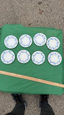 Set of 8 Hand Painted Italian Salad Dessert Plates Elizabeth Roach 8” - Thumbnail 2