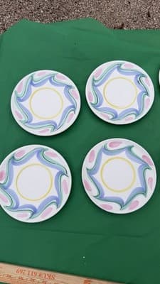 Set of 8 Hand Painted Italian Salad Dessert Plates Elizabeth Roach 8” - Thumbnail 3