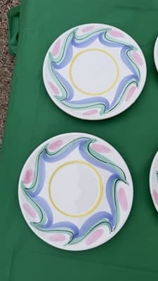 Set of 8 Hand Painted Italian Salad Dessert Plates Elizabeth Roach 8” - Thumbnail 6