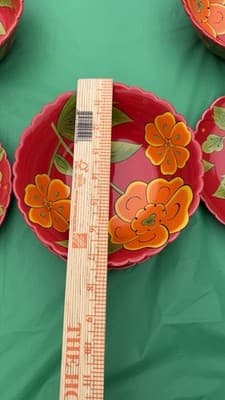 Temp-tations Poppy Passion 8 Pc Set 4 Bowls 4 Plates Red Floral Ceramic - Thumbnail 10