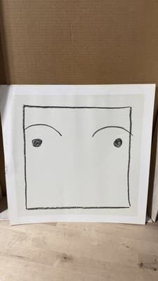 Minimalist Abstract Line Art Print – Large Vintage Poster, Unsigned