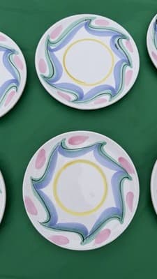 Set of 8 Hand Painted Italian Salad Dessert Plates Elizabeth Roach 8” - Thumbnail 5