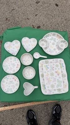 Temp-tations by Tara Butterfly Floral Serving Set 10 Pc Plates Bowls Tray