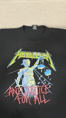 Vintage Metallica And Justice For All 1994 T Shirt Giant Tag L Front Back - Thumbnail 3