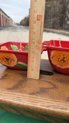 Temp-tations Poppy Passion Set of 2 Square Bowls 1.5 Qt Red Floral Ceramic - Thumbnail 9