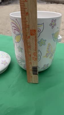 Temp-tations by Tara 3 Qt Covered Soup Mug Butterfly Floral Ceramic Bowl - Thumbnail 6