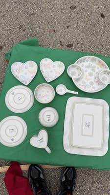 Temp-tations by Tara Butterfly Floral Serving Set 10 Pc Plates Bowls Tray - Thumbnail 18