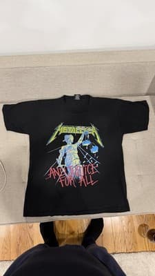 Vintage Metallica And Justice For All 1994 T Shirt Giant Tag L Front Back - Thumbnail 2