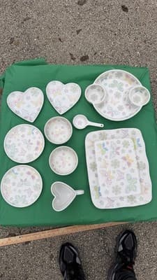 Temp-tations by Tara Butterfly Floral Serving Set 10 Pc Plates Bowls Tray - Thumbnail 2