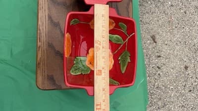 Temp-tations Poppy Passion Set of 2 Square Bowls 1.5 Qt Red Floral Ceramic - Thumbnail 5