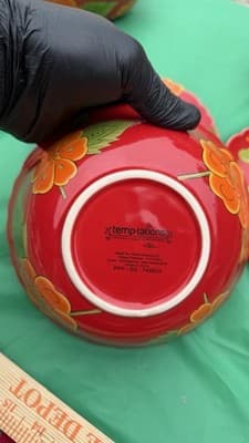 Temp-tations Poppy Passion 8 Pc Set 4 Bowls 4 Plates Red Floral Ceramic - Thumbnail 12
