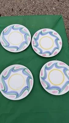 Set of 8 Hand Painted Italian Salad Dessert Plates Elizabeth Roach 8” - Thumbnail 4