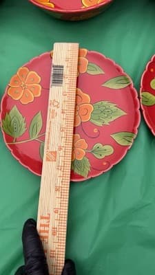 Temp-tations Poppy Passion 8 Pc Set 4 Bowls 4 Plates Red Floral Ceramic - Thumbnail 8