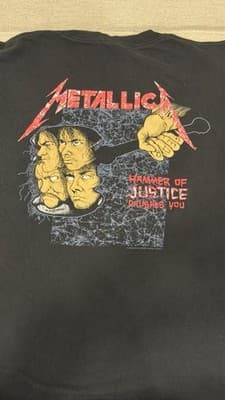 Vintage Metallica And Justice For All 1994 T Shirt Giant Tag L Front Back - Thumbnail 10