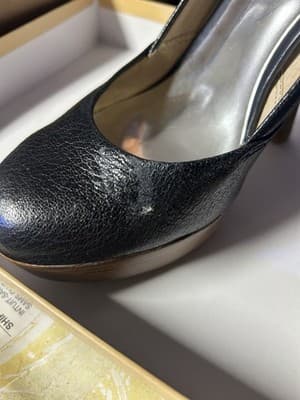 Michael Kors Black Leather Platform Pumps Heels Size 7M Women - Thumbnail 2