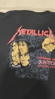 Vintage Metallica And Justice For All 1994 T Shirt Giant Tag L Front Back - Thumbnail 14