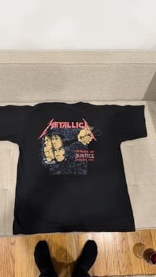 Vintage Metallica And Justice For All 1994 T Shirt Giant Tag L Front Back - Thumbnail 11