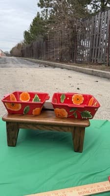 Temp-tations Poppy Passion 2 Qt Square Bowls Set of 2 Red Floral Bakeware - Thumbnail 2