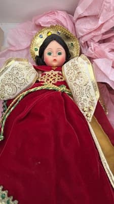 Madame Alexander Red Gold Green Christmas Tree Topper Doll w/ Box 540853 - Thumbnail 3