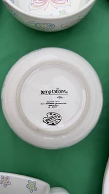 Temp-tations by Tara Butterfly Floral Serving Set 10 Pc Plates Bowls Tray - Thumbnail 14