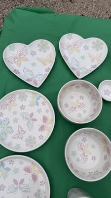 Temp-tations by Tara Butterfly Floral Serving Set 10 Pc Plates Bowls Tray - Thumbnail 4