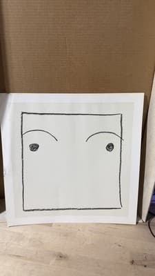 Minimalist Abstract Line Art Print – Large Vintage Poster, Unsigned - Thumbnail 2