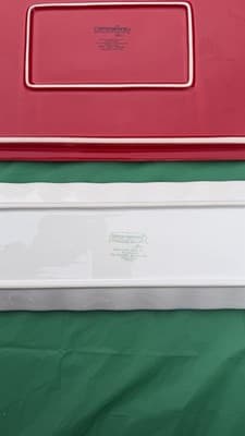 Temp-tations by Tara Red Floral Serving Trays Set of 2 Rectangular Platters - Thumbnail 16