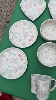 Temp-tations by Tara Butterfly Floral Serving Set 10 Pc Plates Bowls Tray - Thumbnail 13