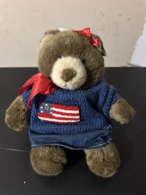 Build a Bear USA Red Shirt Denim Skirt and Purse Patriotic Teddy Outfit - Thumbnail 2