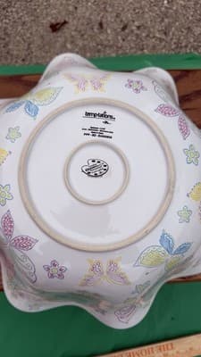 Temp-tations by Tara Butterfly Bowl Scalloped Serving Bowl 12” Ceramic - Thumbnail 8