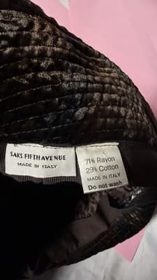 Vintage Saks Fifth Avenue Velvet Hat Made In Italy Brown Bucket - Thumbnail 5