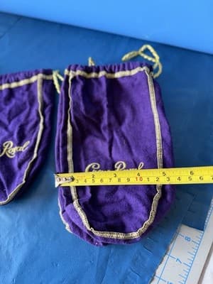Lot of 3 Crown Royal Purple Velvet Drawstring Bags Empty Gift Pouches - Thumbnail 5