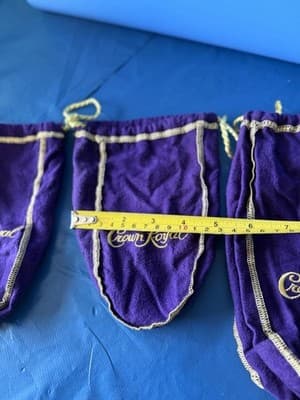 Lot of 3 Crown Royal Purple Velvet Drawstring Bags Empty Gift Pouches - Thumbnail 7