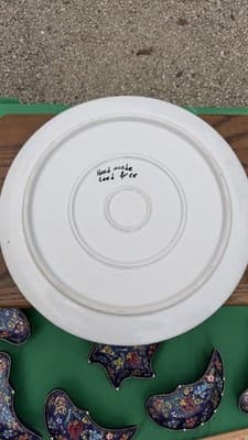Handmade Turkish Divided Serving Tray Purple Floral Appetizer Platter 14” - Thumbnail 12