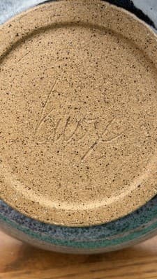 Handmade Studio Pottery Bowl Gray Black Glazed Stoneware 8.5” - Thumbnail 10