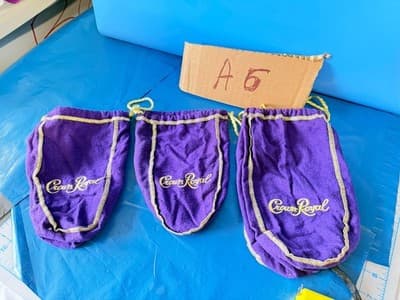 Lot of 3 Crown Royal Purple Velvet Drawstring Bags Empty Gift Pouches - Thumbnail 3