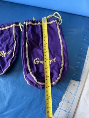 Lot of 3 Crown Royal Purple Velvet Drawstring Bags Empty Gift Pouches - Thumbnail 4