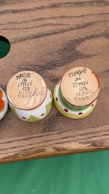 Set of 5 Italian Hand Painted Ceramic Egg Cups Nino Parrucca Ustica - Thumbnail 16