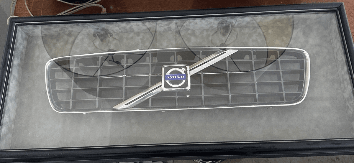 Framed Volvo Front Grille – Wall Art Display – Authentic OEM Emblem