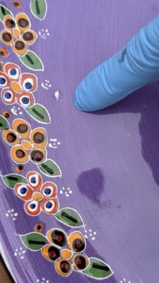 Handmade Turkish Divided Serving Tray Purple Floral Appetizer Platter 14” - Thumbnail 6